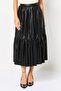 Women Plain Midi Skirt, Black
