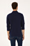 Men's Regular Fit Polo Neck Navy Blue Sweatshirt 50324801-Vr033 - 5