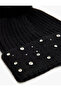 Stone Detailed Pompom Folded Knitted Beanie - 3