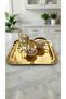 Single-Sided Gold 6-Piece Luxury Stainless Steel Square Presentation Tray Set with Gold and Silver Options - 4