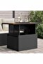 Garden Table Black 100x55x73 cm Poly Rattan and Acacia Wood