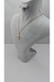 Stainless Steel Pink Base Pearl Stone Gold Color Necklace - 5