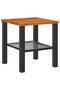 Garden Table Black 40x40x42 cm Poly Rattan Acacia Wood - 5