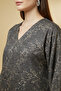 Unique Jacquard Texture Modern Long Sleeve V-neck Button Closure Women Fashion Arabic Muslim Abaya - 5