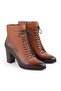Genuine Leather Lace-Up Women's Boots Ankle Length Medium Heel Zippered Non-Slip Sole L065.234 - 3