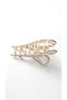 Stone heart and flower design gold color 7 cm metal hair clip - 2