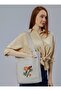 2-Pocket Filistin Anahtar Printed Gray Gabardine Bag - Gray -