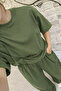 Women's Modal Short Sleeve High Waist Wide Leg Tracksuit Set - 3