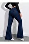 Women's Flared High Waist L Stretch Fabric Pocket Denim Pants - 2