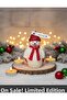 Decorative New Year's Special Glittery Snowman Gift Green New Year Concept