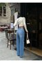 Women's High Waist Palazzo Lycra Denim Jeans with Belt Detail - 6