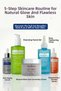 Skin Care Set of 5 Vitamin C and Anti-Aging Serum Tonic Face Wash Gel Anti-Blemish Cream