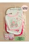 4-Piece Baby Bib Girl Baby Bib 100% Cotton and Embroidered Drop-Bib with Scarf and Snap Buttons