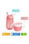Non-Spill Snack Container + Simple Clean Straw Drinking Cup Pink Set (12 Months+) - 2