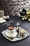 2-Person Silver Porcelain Cup Presentation Set with Tray and Tree Detail - Promise Engagement Coffee Cup