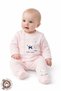 Girl Baby Ceylan Embroidered Long Sleeve Button Organic Cotton 0-6 Months Baby Set - Salmon
