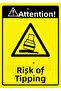 Attention! Risk of Overturning Isg Warning Sign Pvc A5 15X21 cm