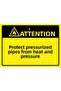 Caution Protect Pressure Cylinders from Heat and Pressure Isg Warning Sign Pvc A4 21X30 cm