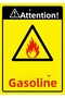 Attention! Gas Oil Isg Warning Sign Pvc A5 15X21 cm