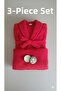 Red Wellsoft 3-Piece Set Plush (Hooded Robes + Blanket + New Year Themed Candle) - 6