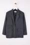 EXCLUSIVE Special Collection Navy Pocket Detail Checkered Oversized Blazer Jacket TWOAW26BC00048