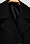 Black Double-Breasted Melton Coat with Closure TWOAW26DD00020 - 3