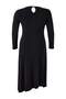Limited Edition Siyah Bisiklet Yaka Maxi Boy Asimetrik Örme Büyük Beden Elbise TBBSS26AH00080 - 8