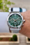 Men's Wristwatch Dkiste1842 with Green Dial, Silver Color Band and Active Internal Indicators - 2