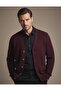 V Neck Corded Fabric Knit Oversized Contrast Button Men's Cardigan - 2