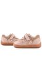 Bob Genuine Leather Powder Glitter Barefoot Velcro Elastic Baby Sneaker Shoes - 8