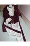 Burgundy Velvet Frock Set - 3