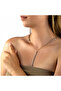 Double Color Paper Clip Chain Triangle Cut Stone Y Necklace - 4