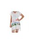 Women's White Flamingo Patterned Peshtemal Beach Dress - 2