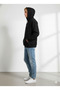 Unisex 3-thread k Hooded soft touch b Printed pocket detailed sweatshirt - 2