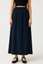 Women's Elastic Waist Soft Textured Dabıl Fabric Flared Skirt - 6