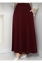 Women's Elastic Waist Soft Textured Dabıl Fabric Flared Skirt - 6