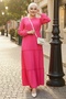 Talya Wrapped Hijab Dress 864 - Fuchsia - 4
