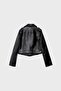 Kemerli suni deri biker ceket - 7
