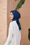Checkered Jacquard Scarf Navy Blue 9900-18 - 4