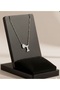 Steel Letter Heart Pendant Necklace, Stainless Steel Tarnish-Resistant Necklace, Silver, Stylish Detailed Gift Necklace, R Silver