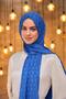 مجموعة Summer Radiance من شالات الجاكار الحريرية باللون الأزرق الساكس 9014-08