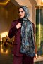 Dark Navy Mustard Indian Voile Shawl - 5009-28 - 2