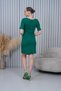 Women's Short Sleeve Pleated Dress - 9
