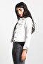 Women's White Power Strech Piece Dye Slim Fit Denim Coat - 3