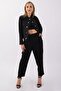 Women's Black Power Strech Snap Fastener Slim Fit Denim Jacket