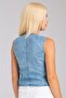 Women's Bleach Wash Lyocell Thin Denim Fabric Jeans Vest Bleach Wash - 6