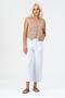 Women's bleach wash lyocell thin denim fabric jean vest beige