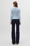 Double-Breasted Collar Long Sleeve Blouse with Blue Accessories 8227A - 5