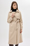 3095A Piece Detail Pocketed Coat Stone