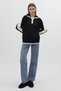 Black Shoulder Detailed Zipper Collar Women's Sweater 2233 - 6